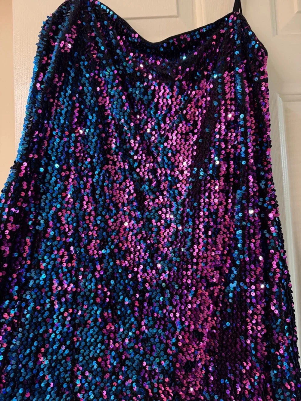 Bright Light Sequin Mini Dress - Purple/ combo - Picture 6 of 9